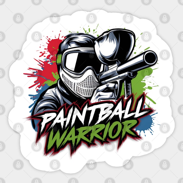 Paintball Warrior Sticker by Pixel Threads 